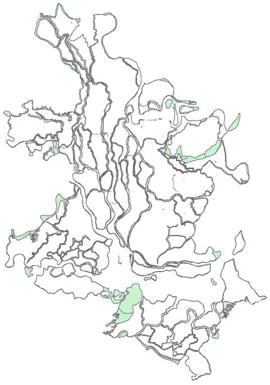 Dataset of changes in spatial distribution of polders around Dongting Lake, China (1949–2013)