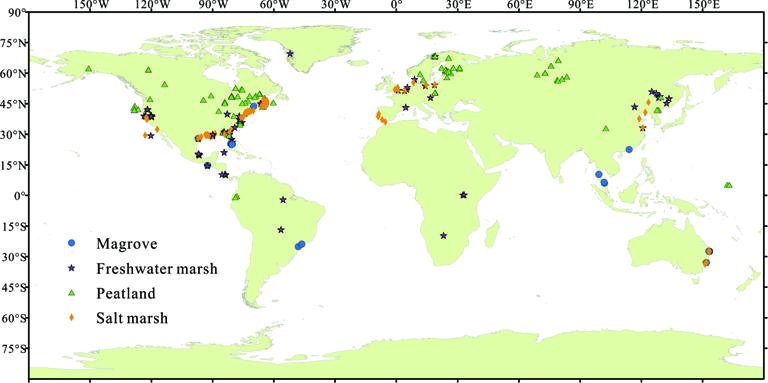 Carbon Sequestration Rate of Global Wetlands