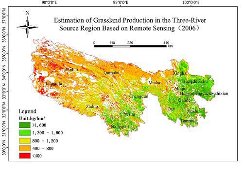 Estimation of Grassland Production in the Three-River Source Region Based on Remote Sensing,2006-2015