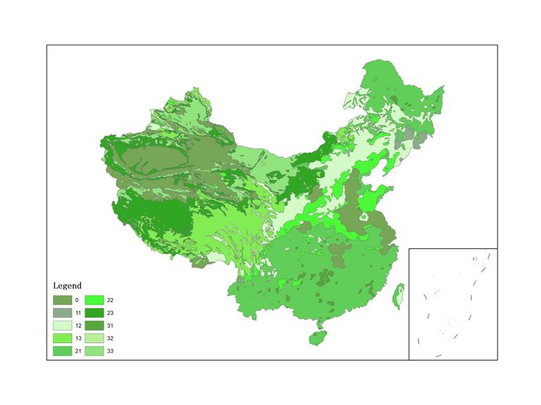 Grassland type of china in 1990