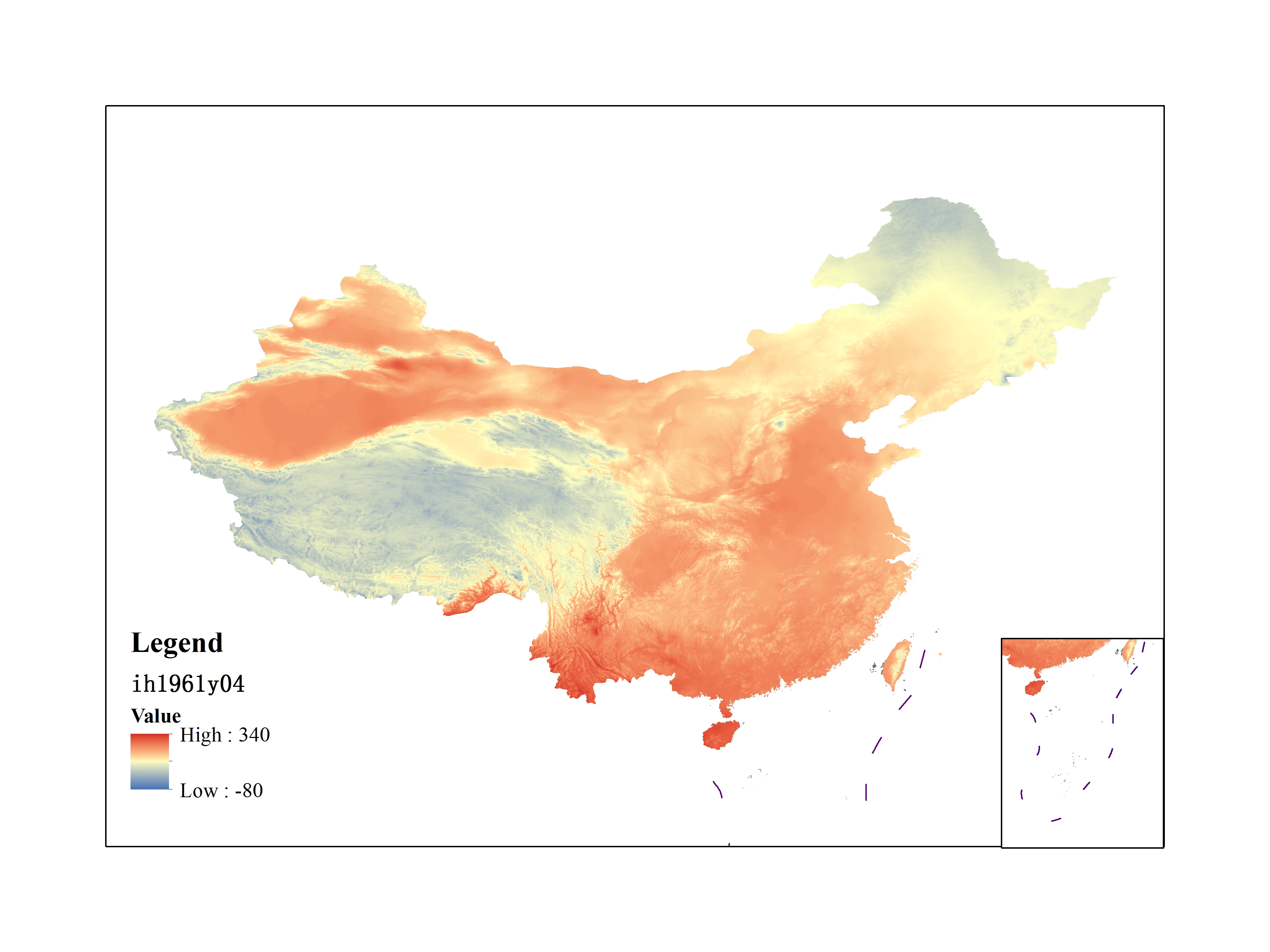 Average Minimum Temperature of April 1961 (0.1℃)