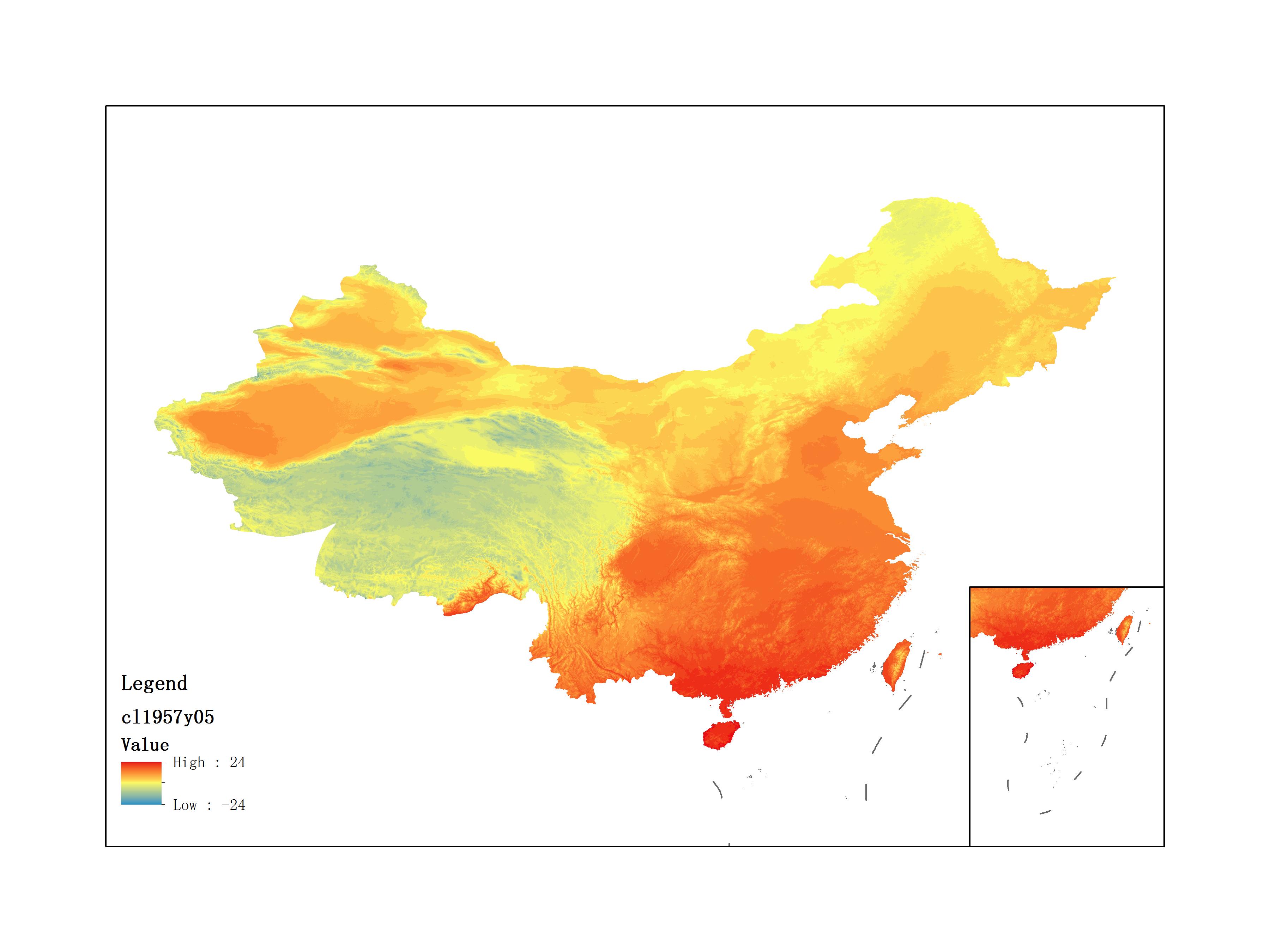 Average Minimum Temperature of May 1957