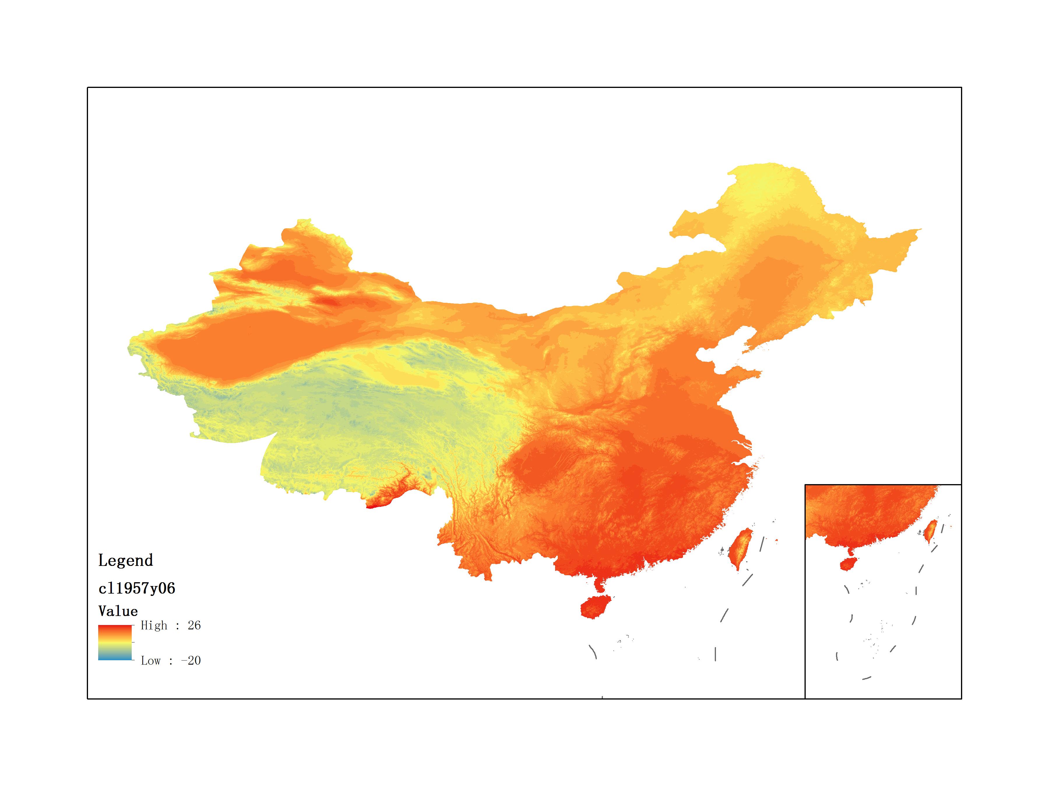 Average Minimum Temperature of June 1957 (0.1℃)