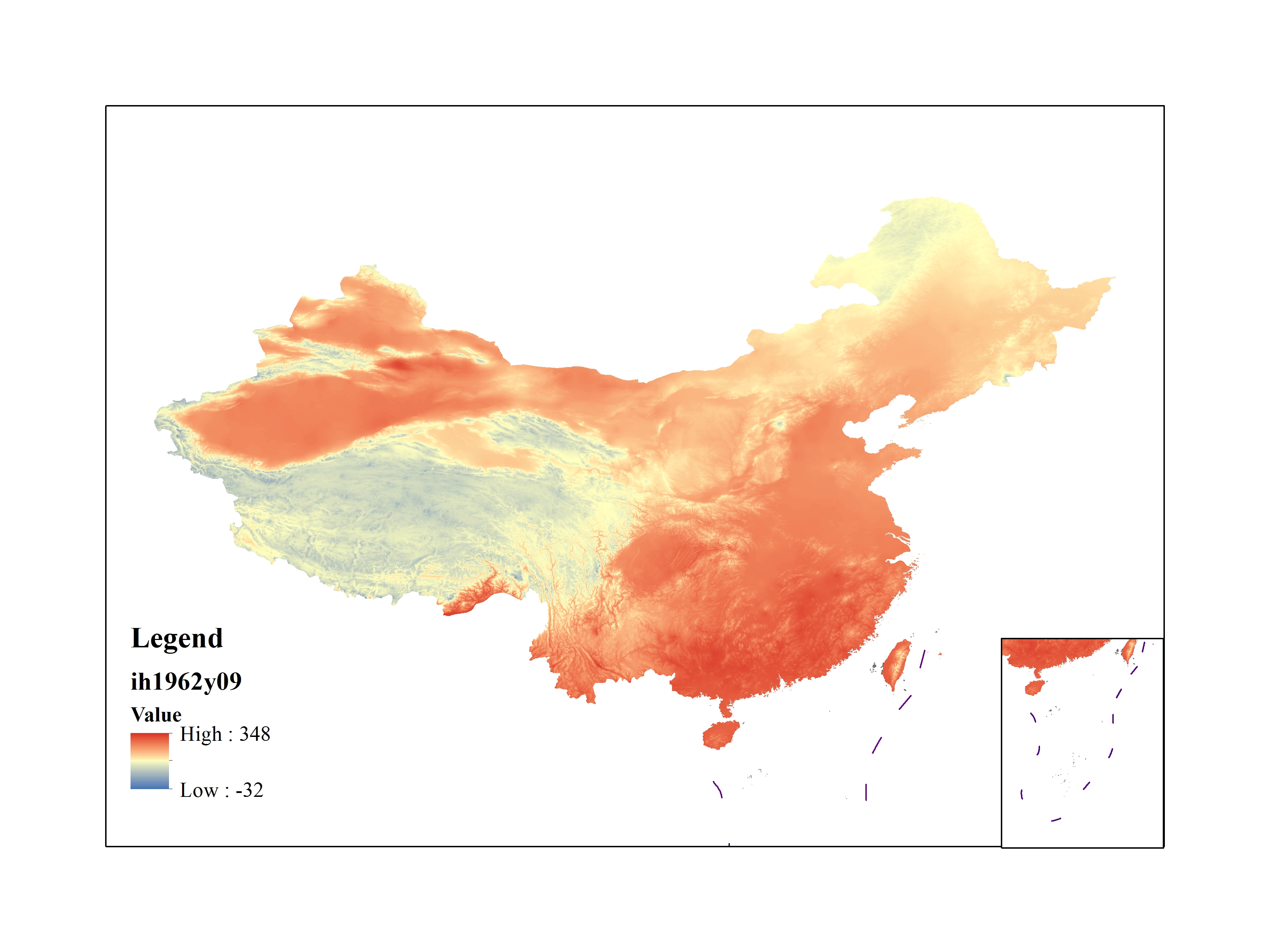 Average Minimum Temperature of September 1962 (0.1℃)