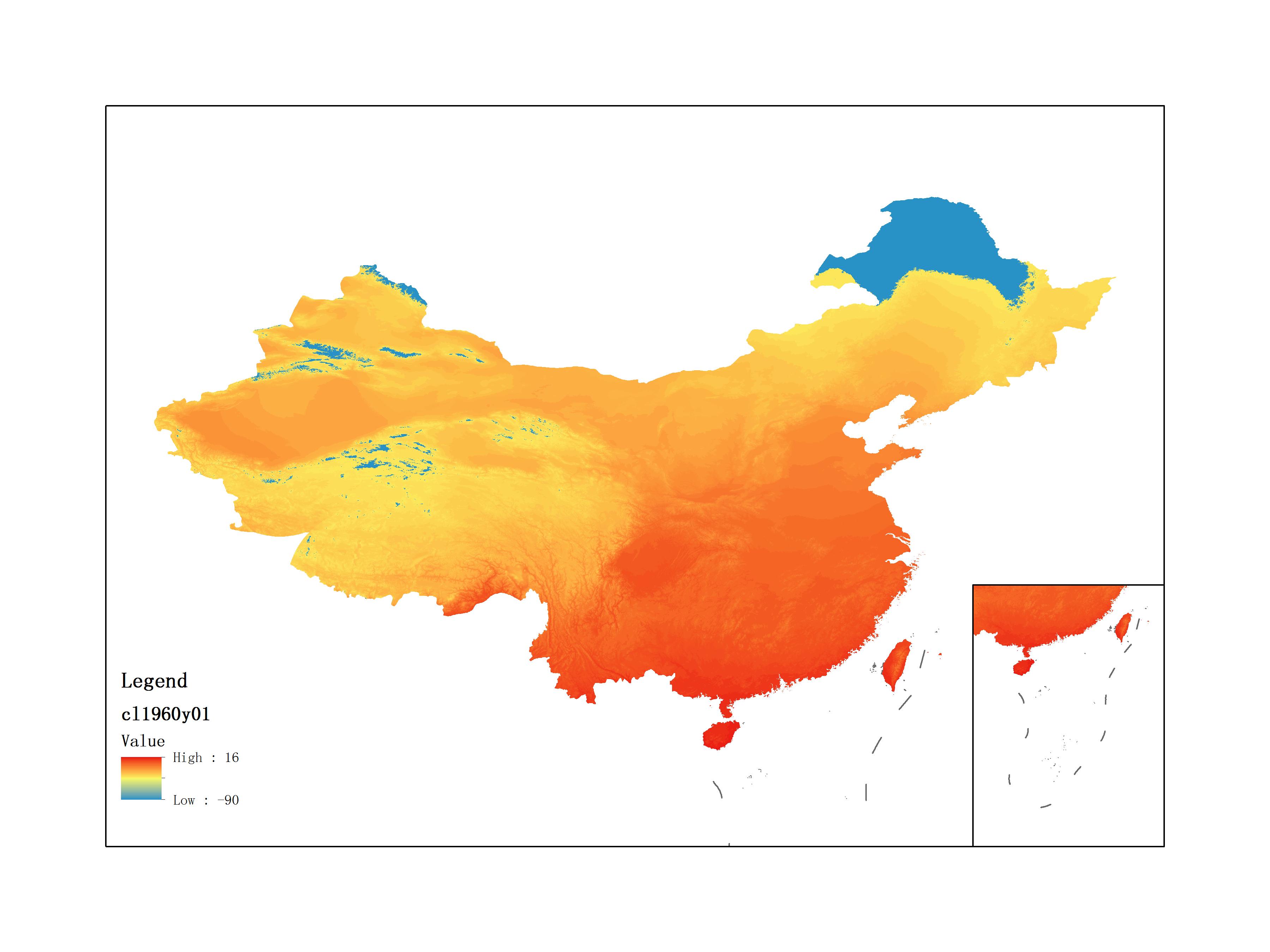 Average Minimum Temperature of January 1960 (0.1℃)