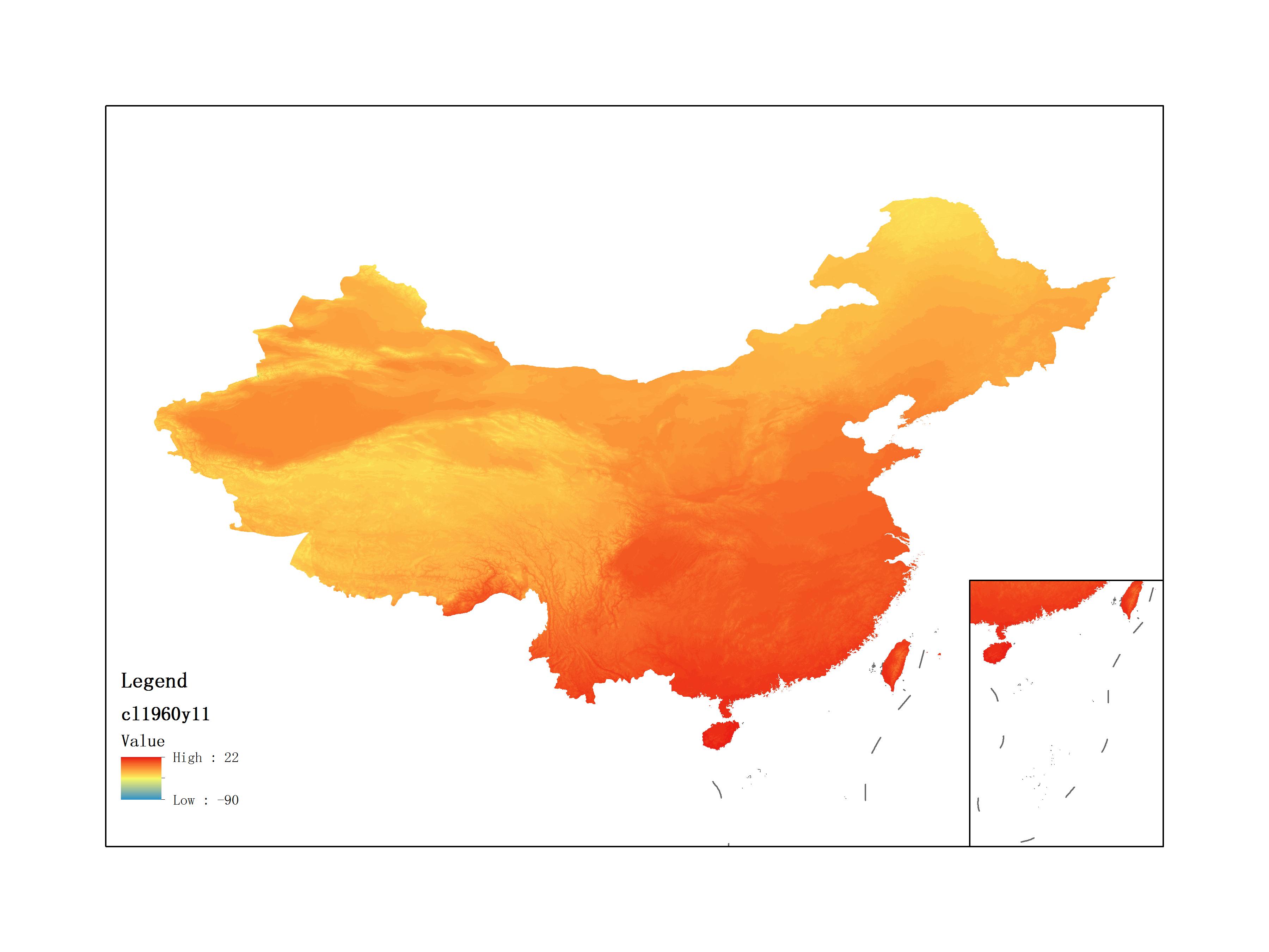 Average Minimum Temperature of November 1960 (0.1℃)