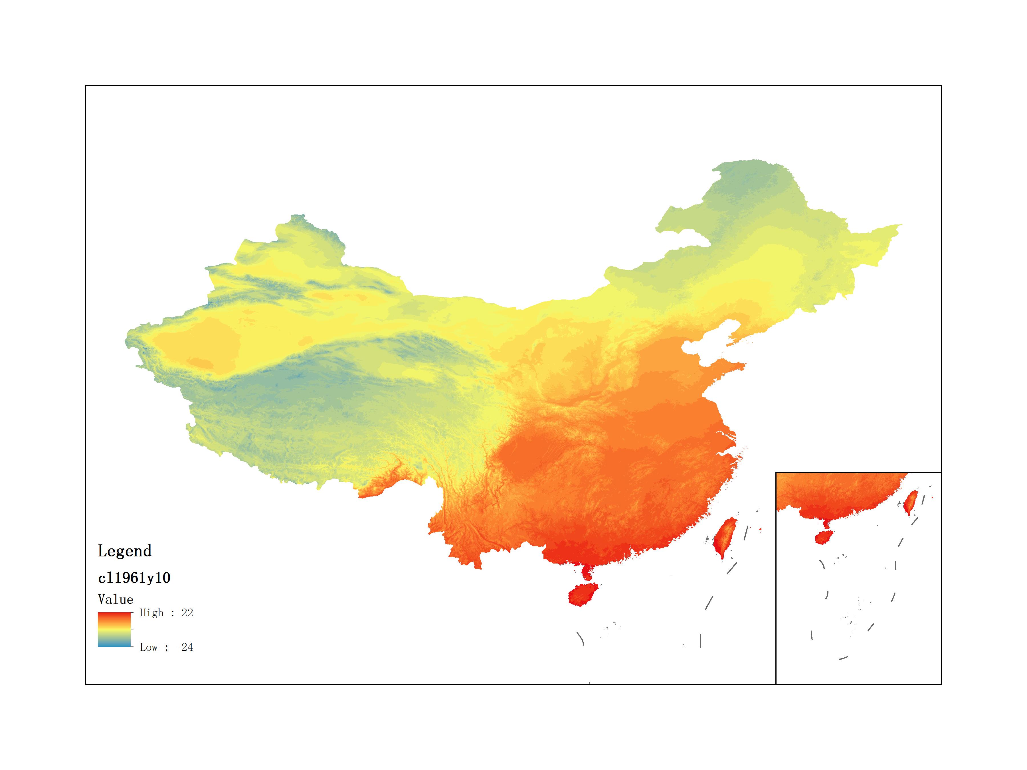 Average Minimum Temperature of October 1961 (0.1℃)