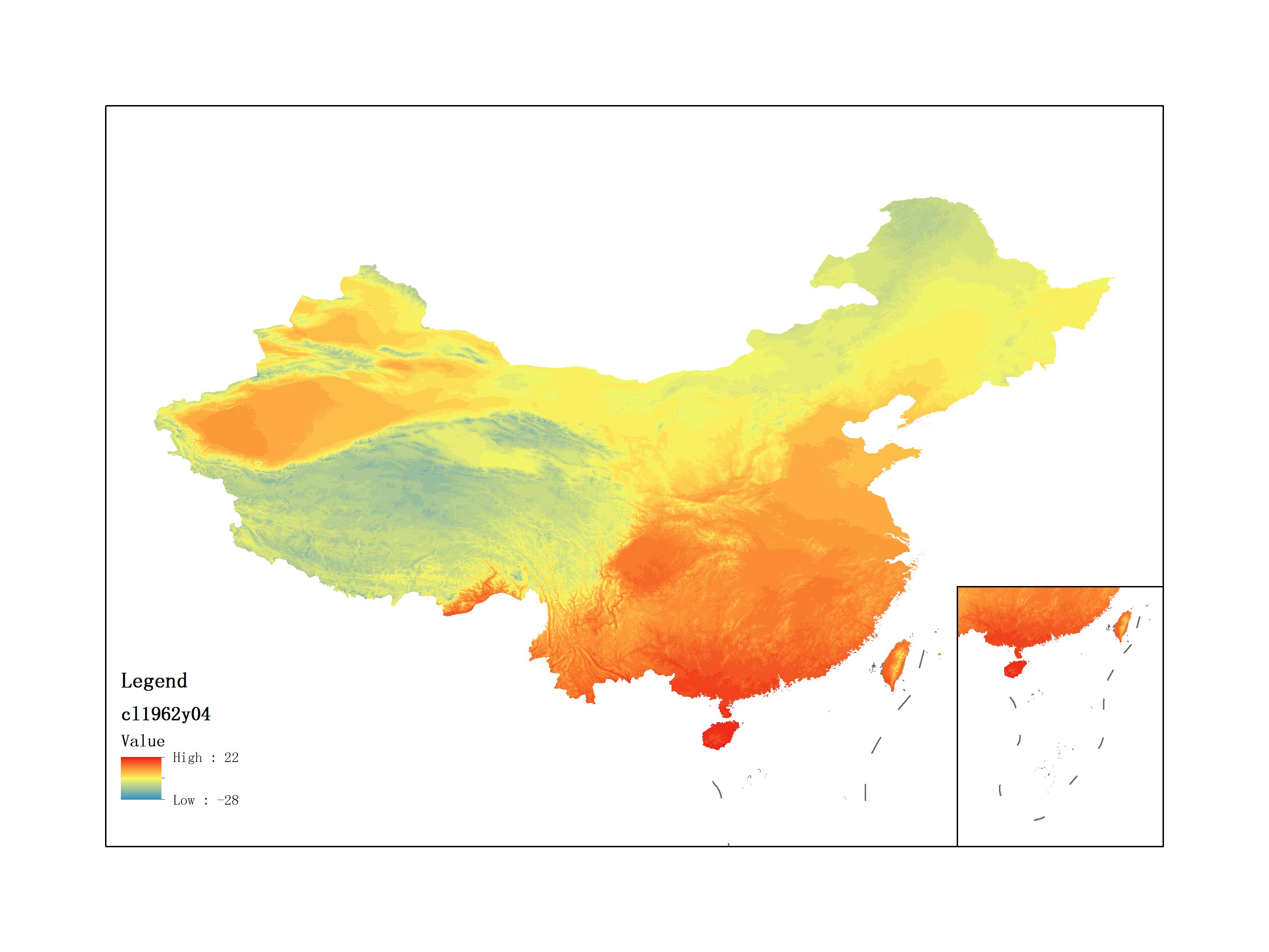 Average Minimum Temperature of April 1962 (0.1℃)