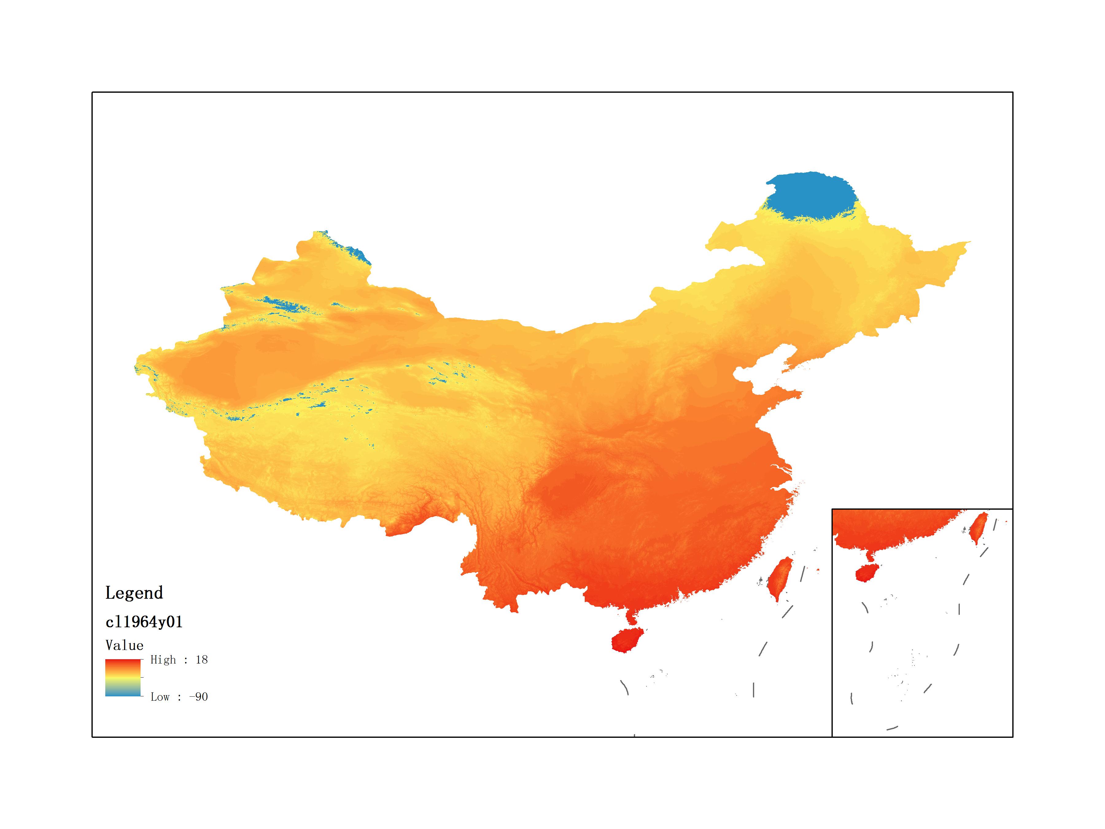 Average Minimum Temperature of January 1964 (0.1℃)