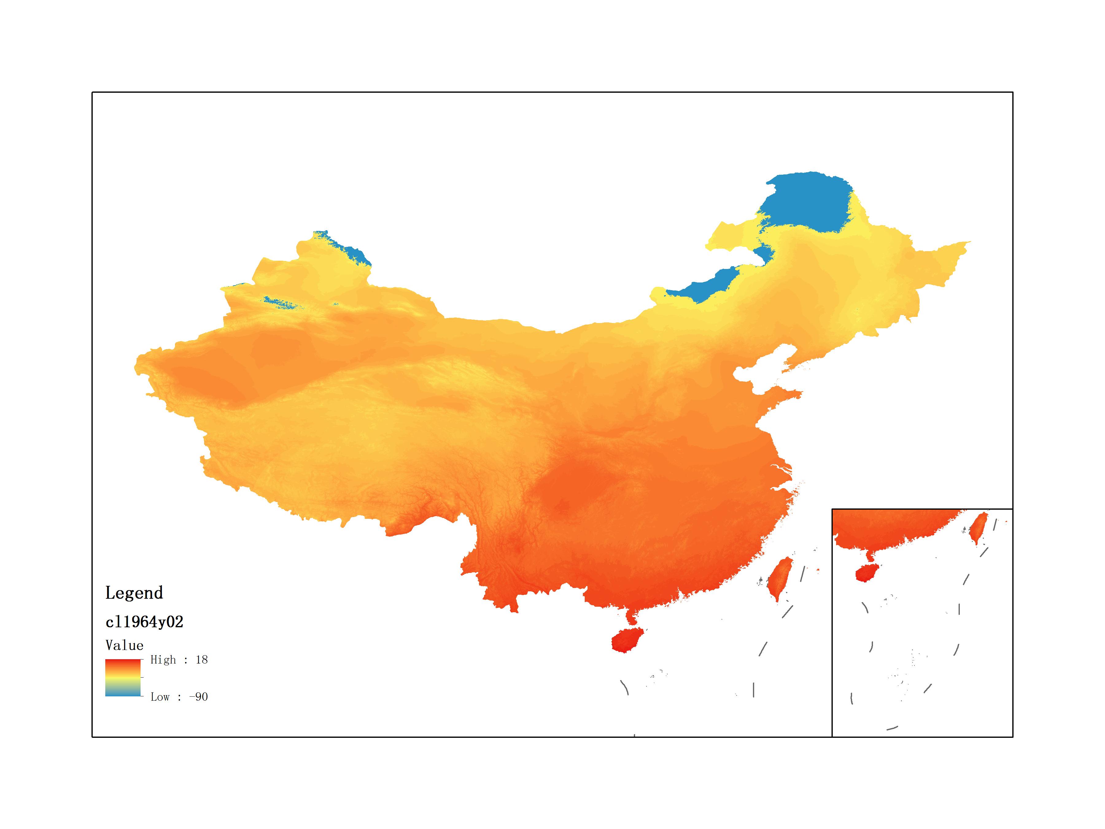 Average Minimum Temperature of February 1964 (0.1℃)