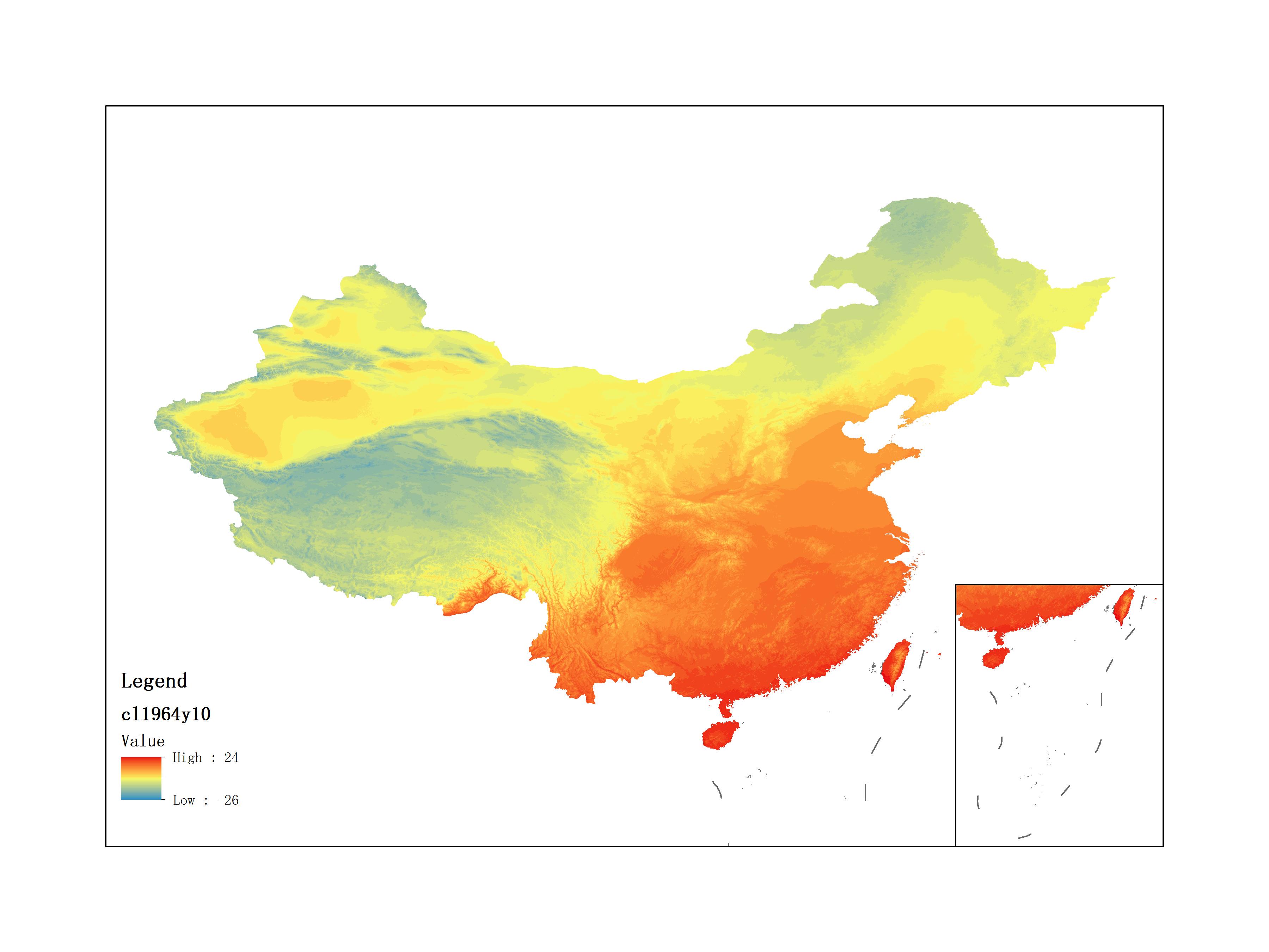 Average Minimum Temperature of October 1964 (0.1℃)