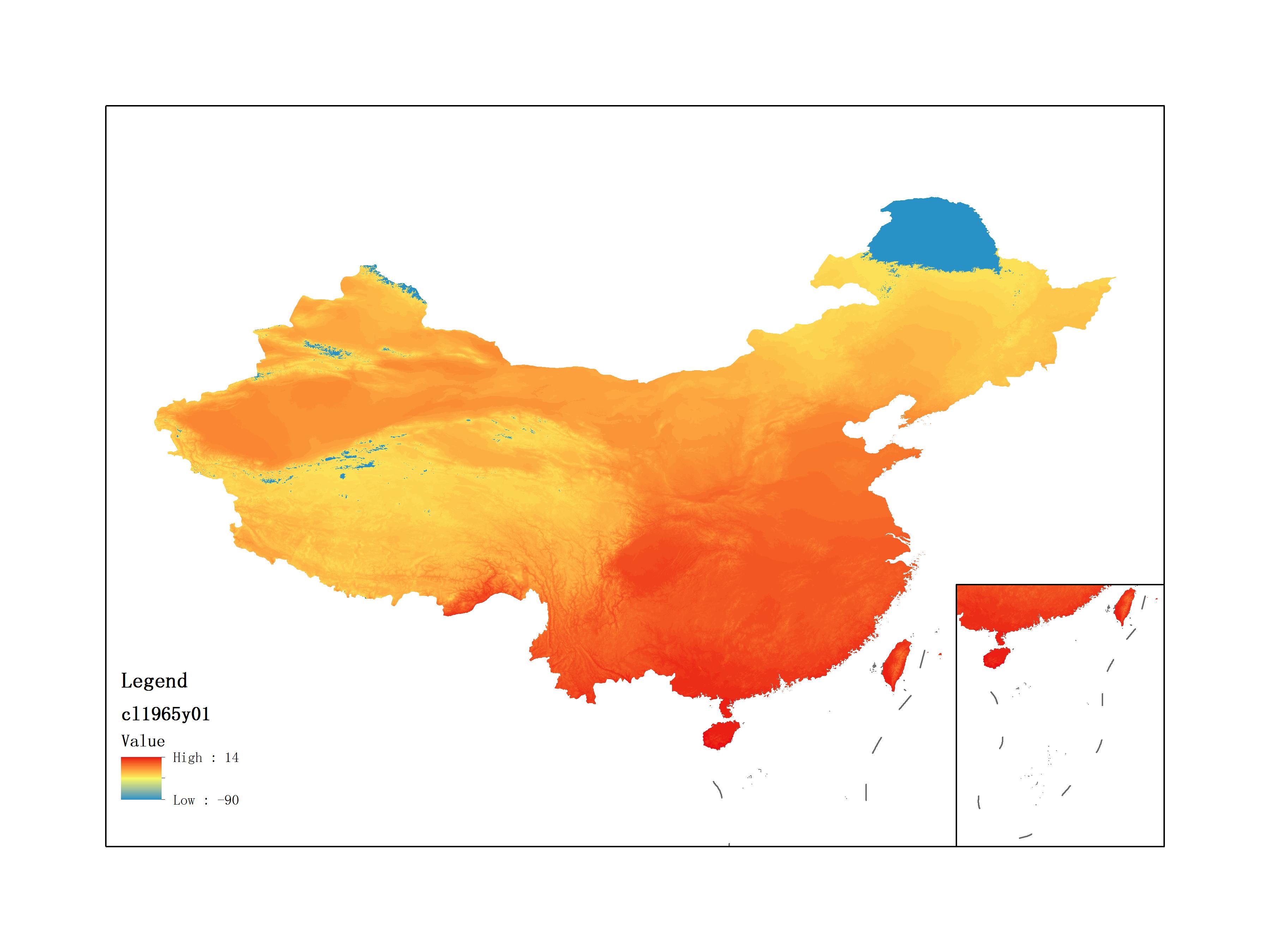 Average Minimum Temperature of January 1965 (0.1℃)