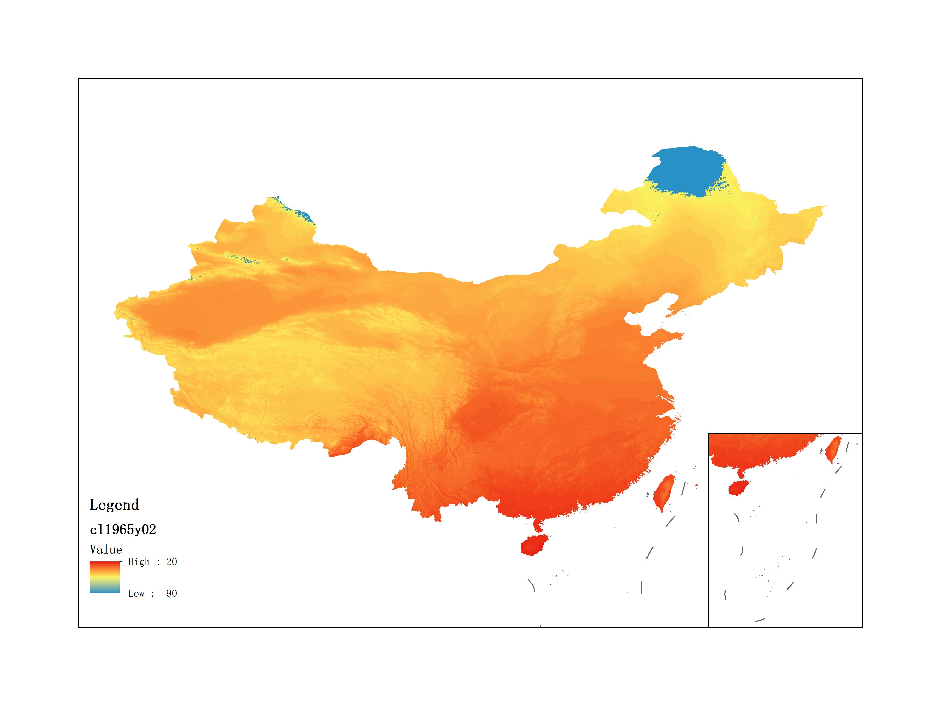 Average Minimum Temperature of February 1965 (0.1℃)