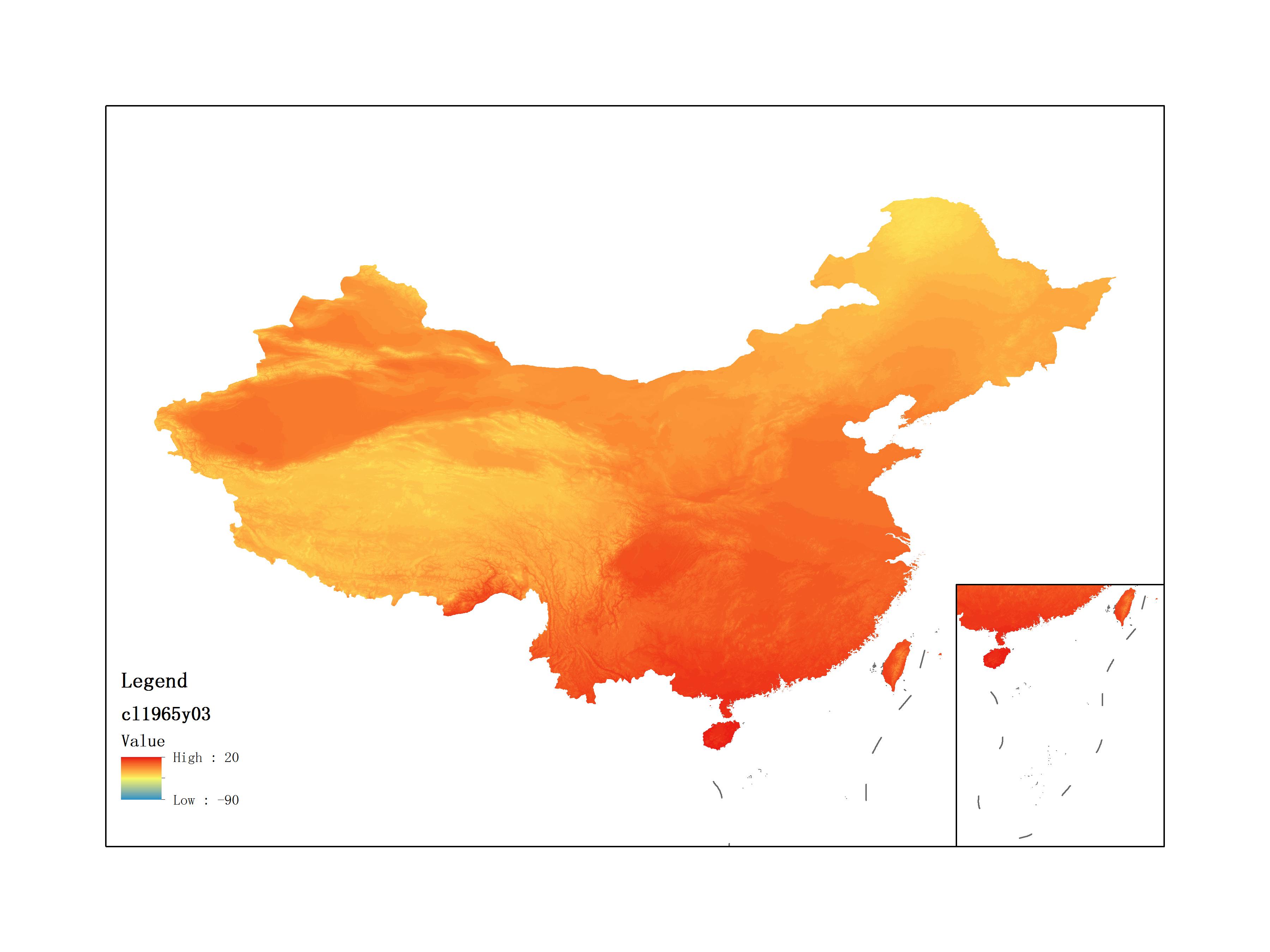 Average Minimum Temperature of March 1965 (0.1℃)