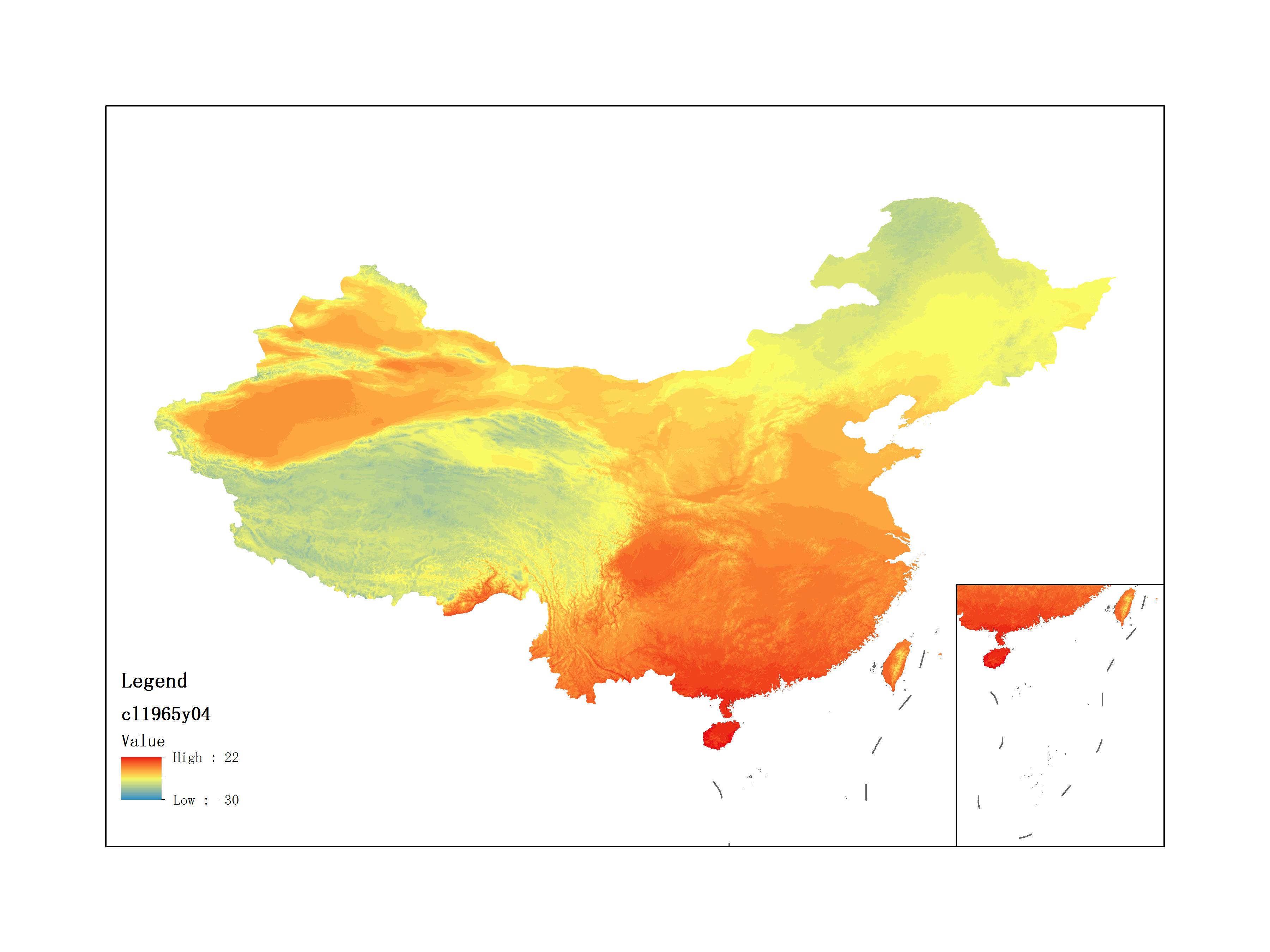 Average Minimum Temperature of April 1965 (0.1℃)