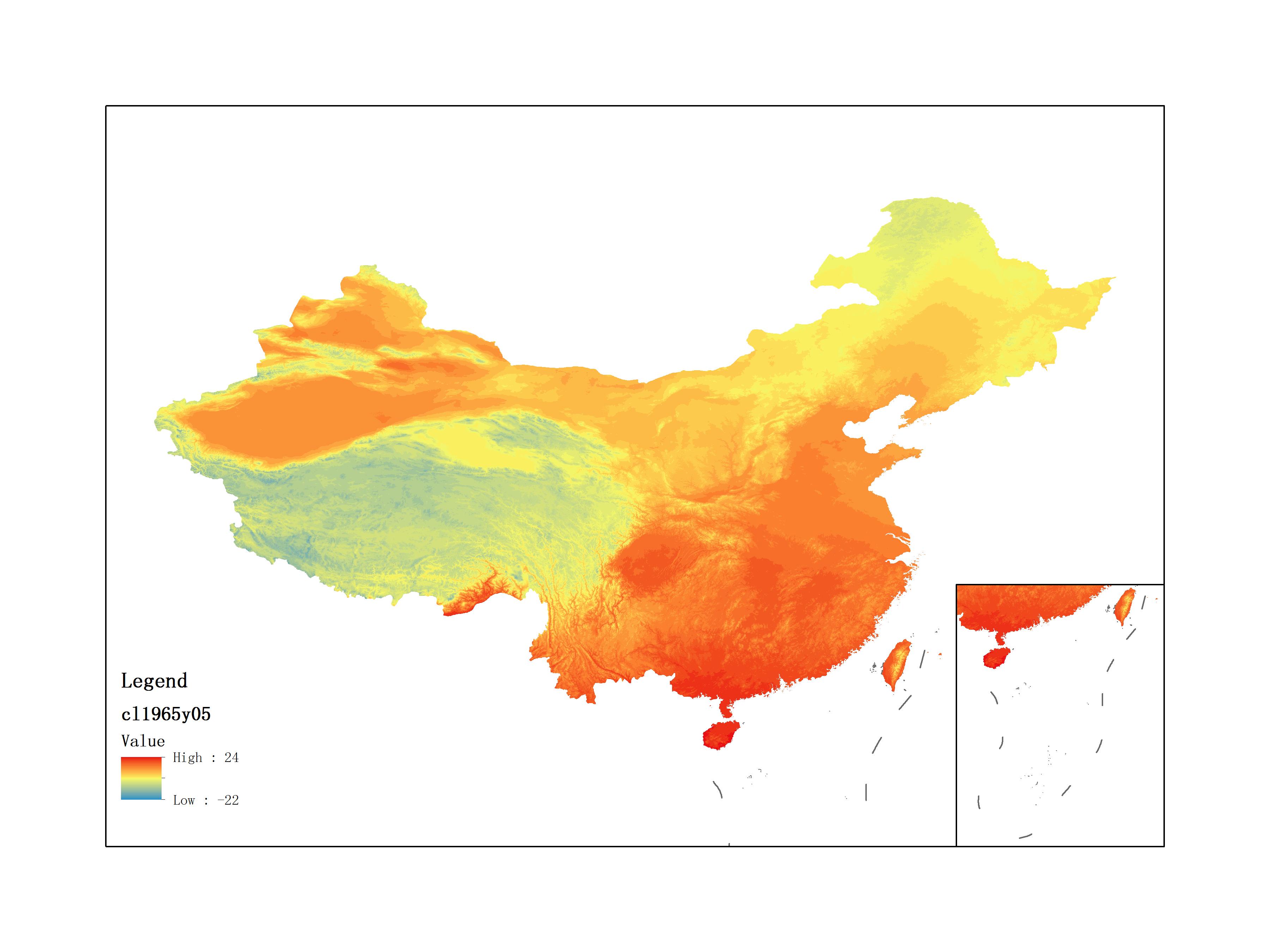 Average Minimum Temperature of May 1965 (0.1℃)