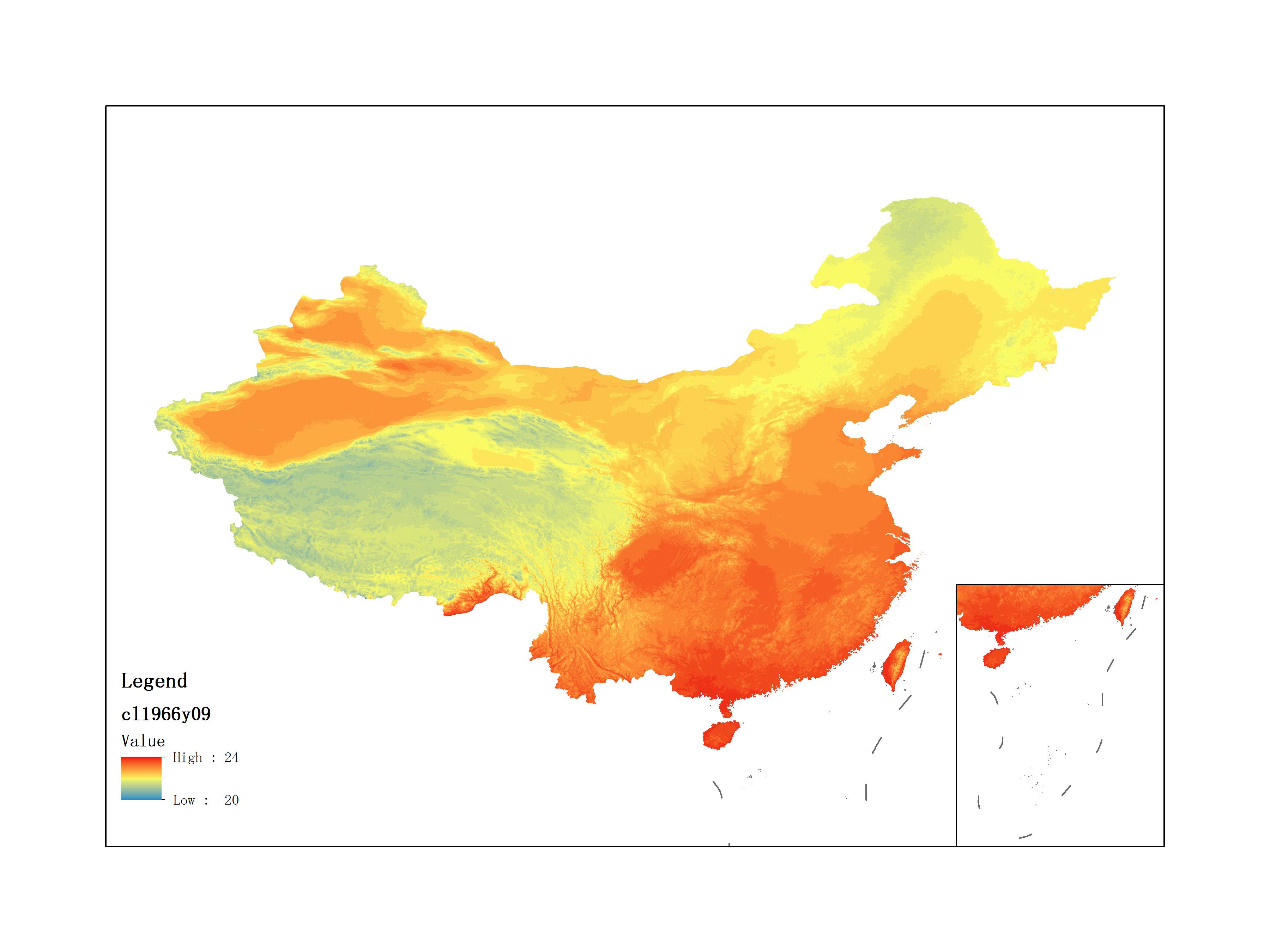 Average Minimum Temperature of September 1966 (0.1℃)