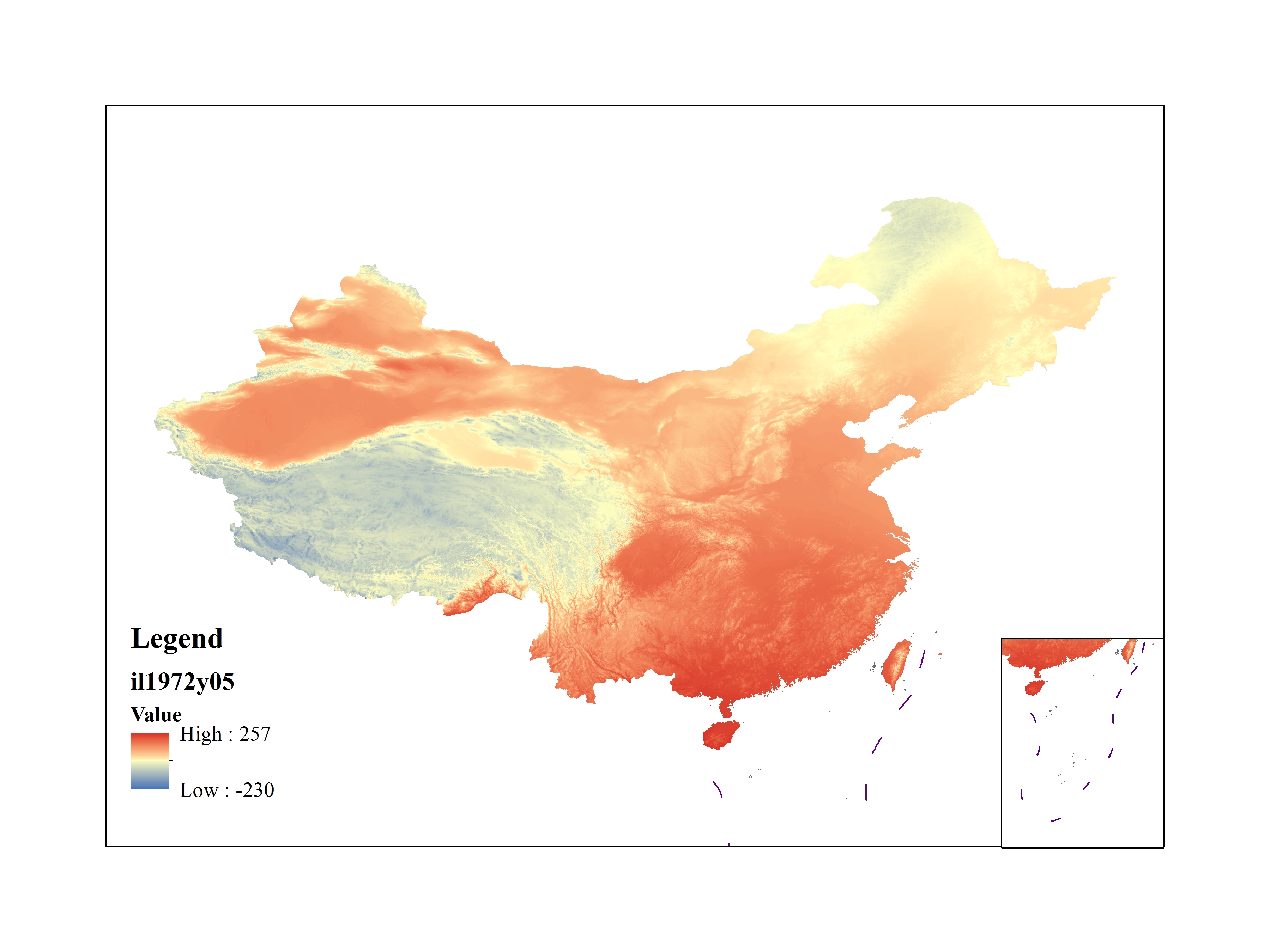 Mean minimum temperature for May 1972(0.1℃)