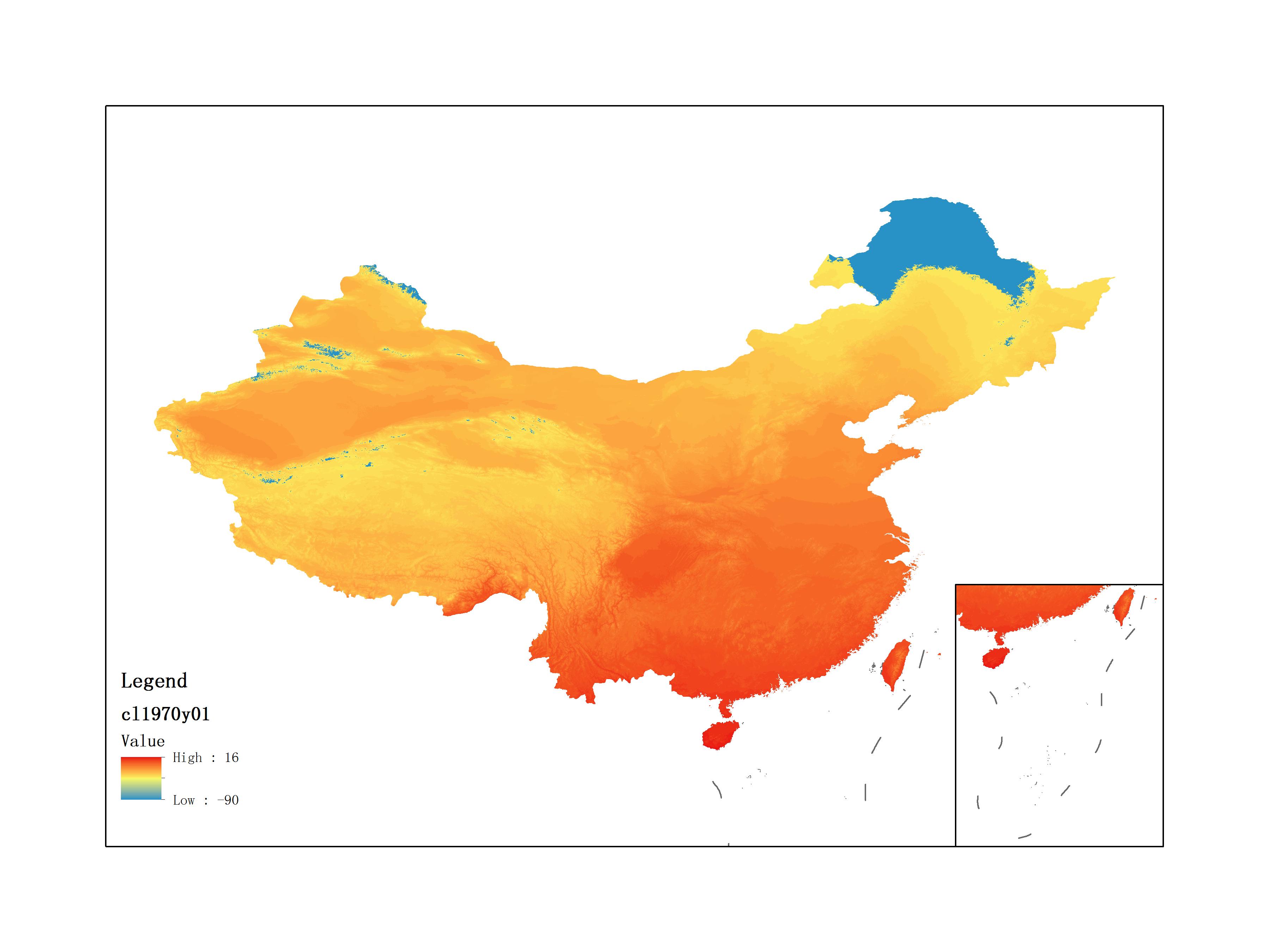 Average Minimum Temperature of January 1971 (0.1℃)