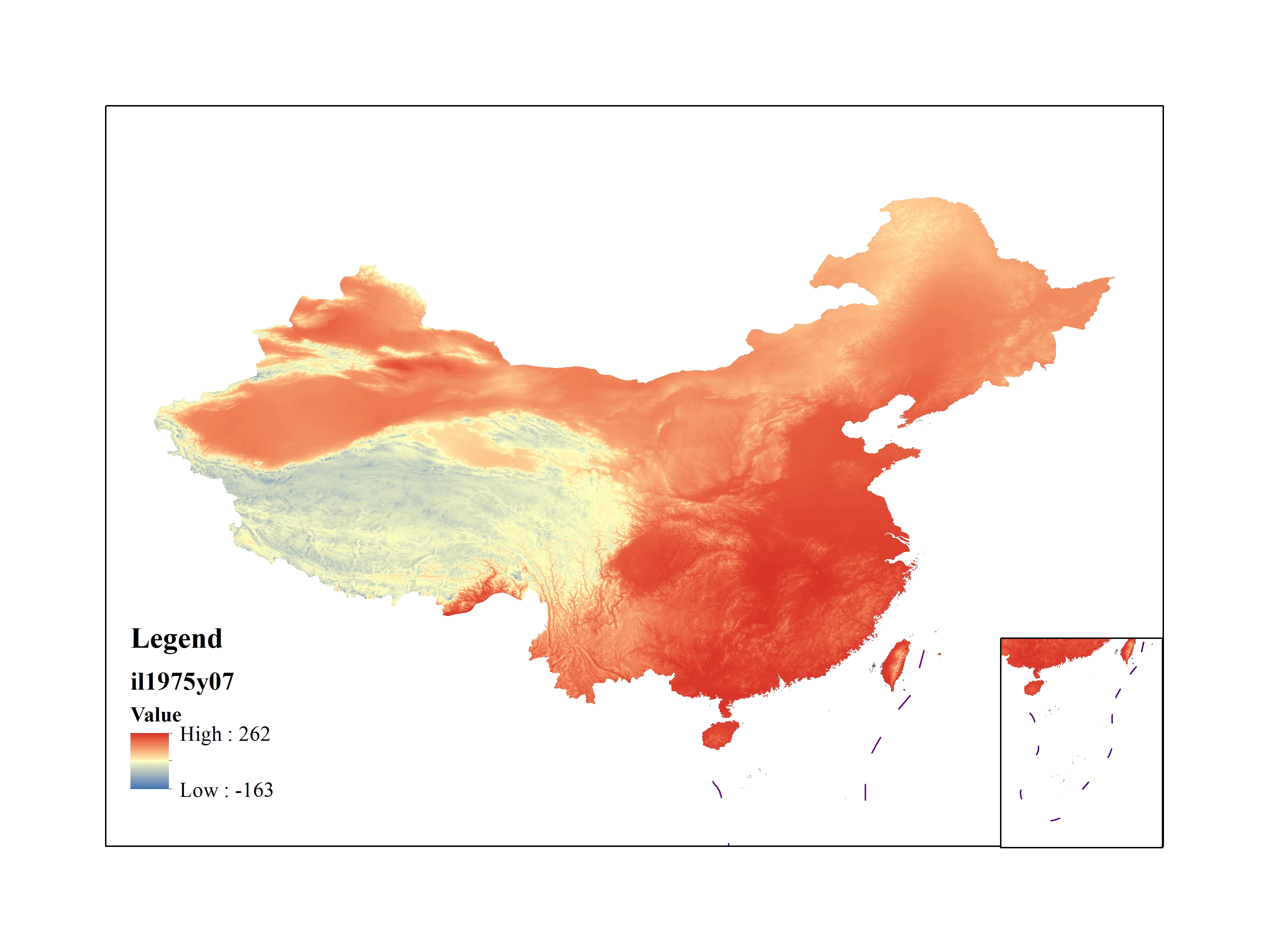 Mean minimum temperature for July 1975(0.1℃)