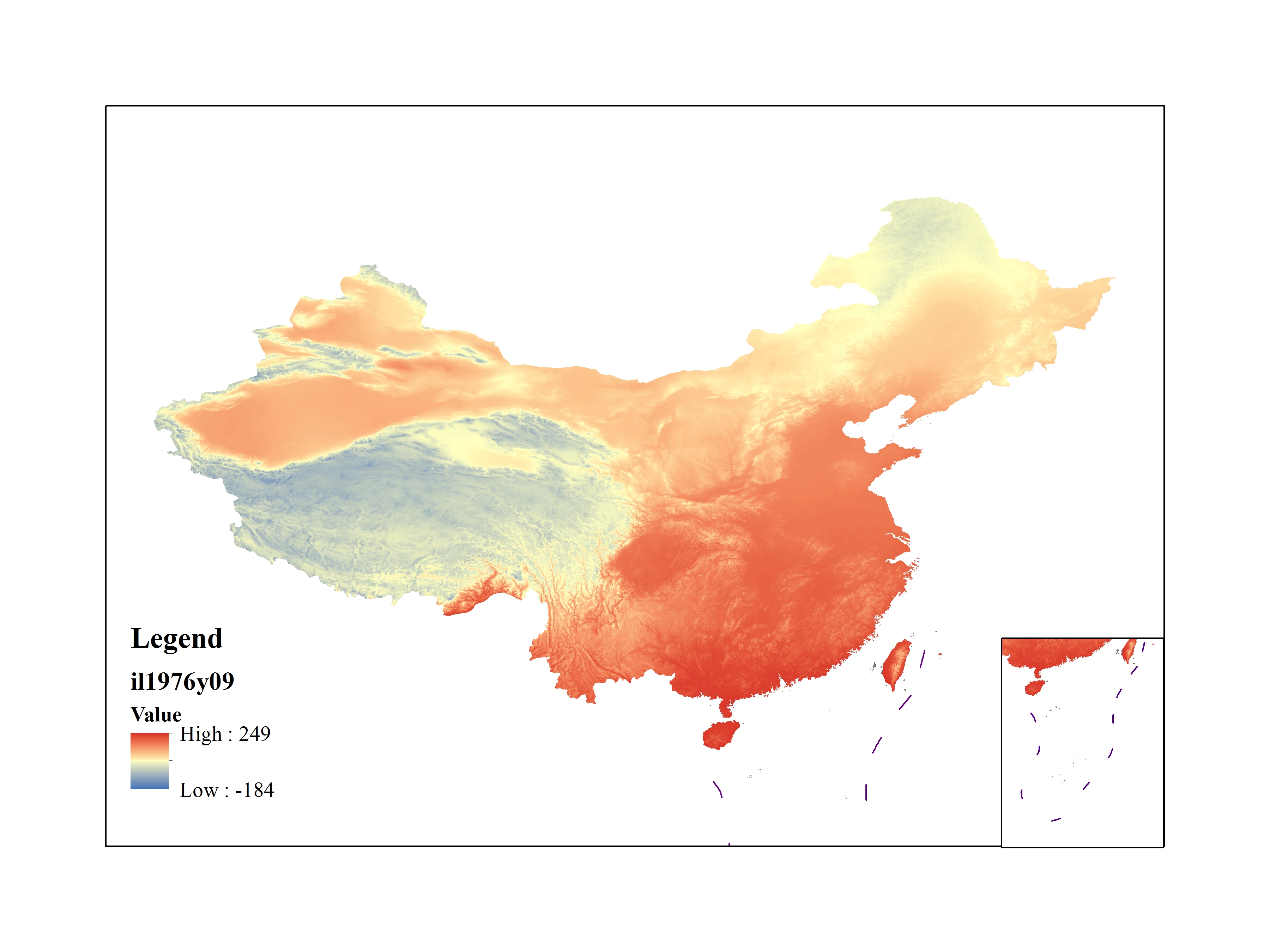 Mean minimum temperature for September 1976(0.1℃)