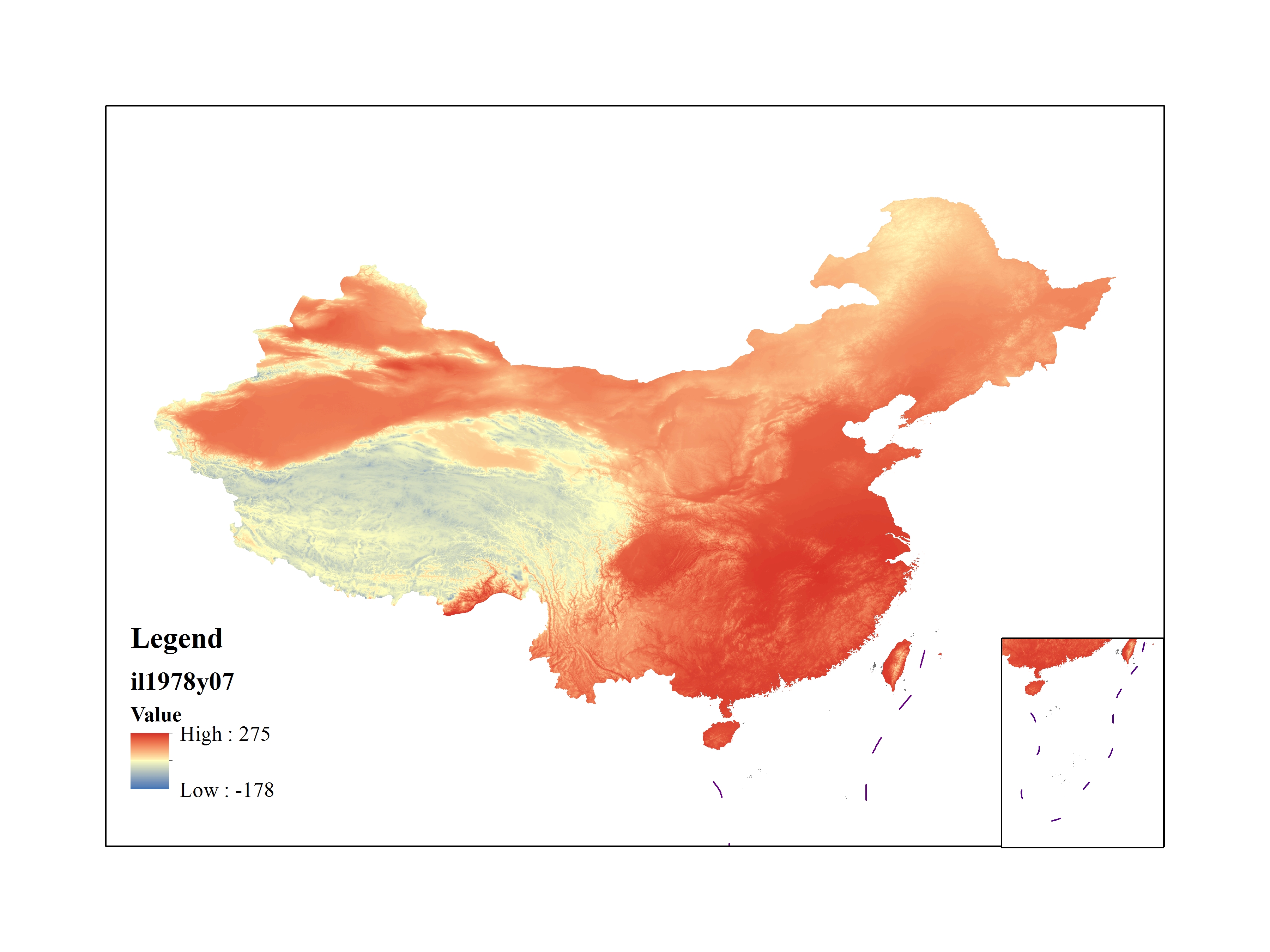 Mean minimum temperature for July 1978(0.1℃)