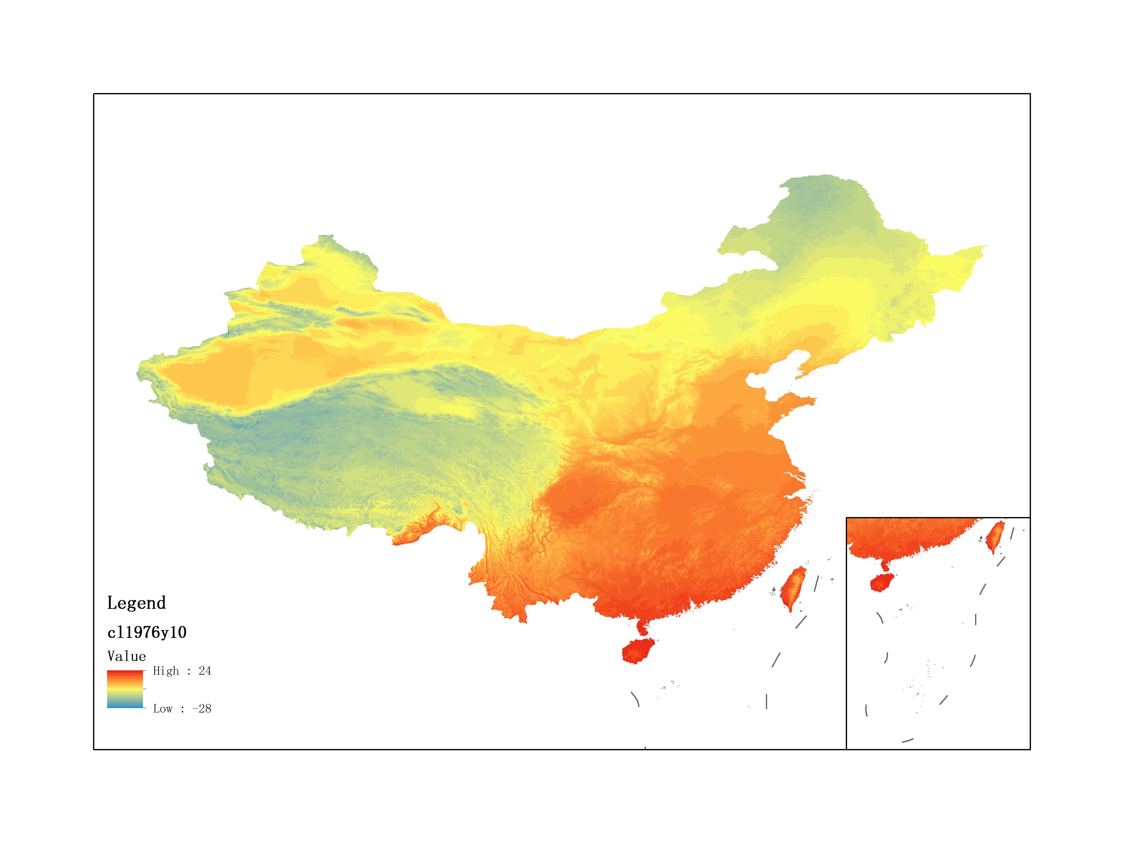 Average Minimum Temperature of October 1976 (0.1℃)