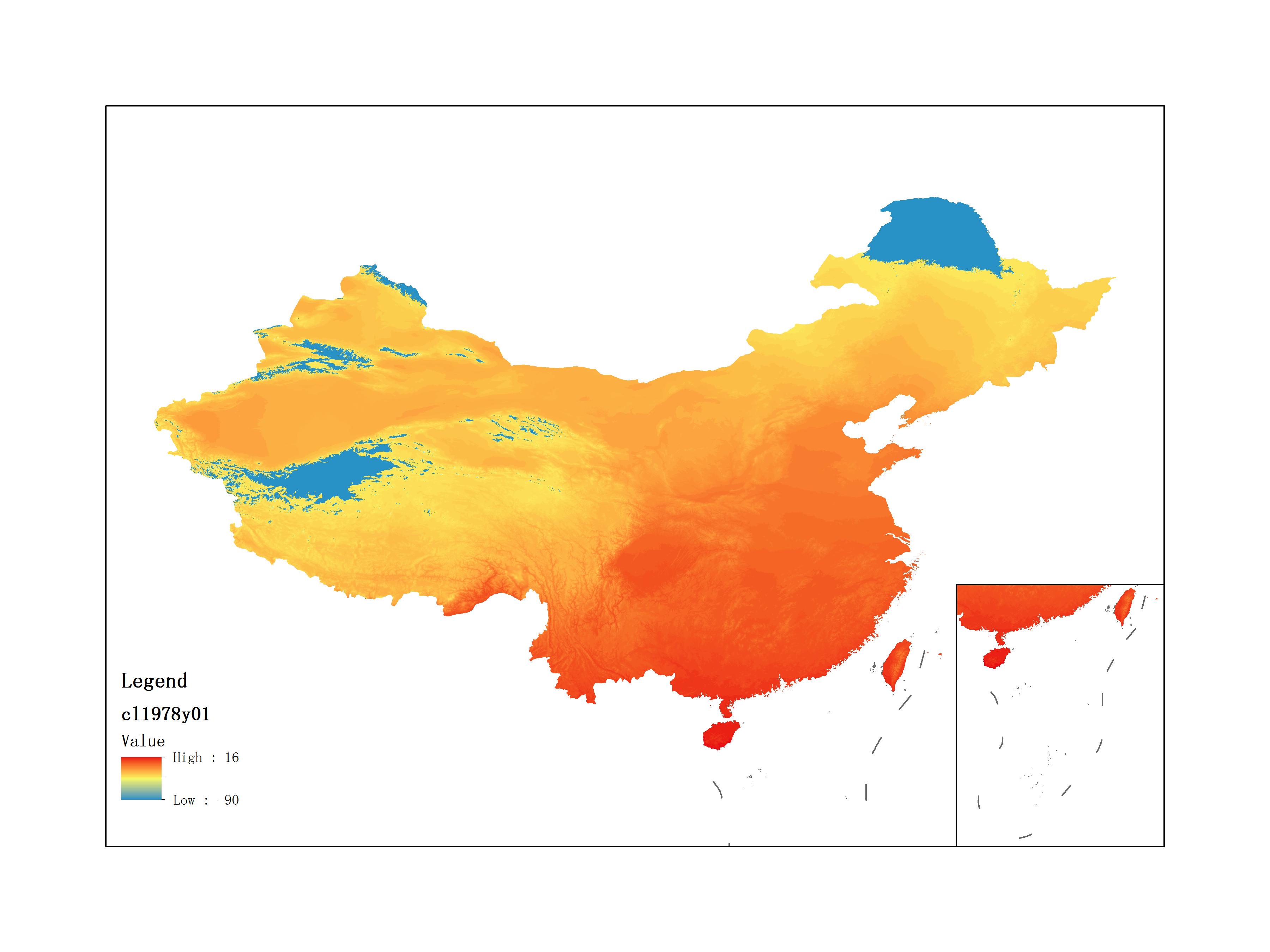 Average Minimum Temperature of January 1978 (0.1℃)