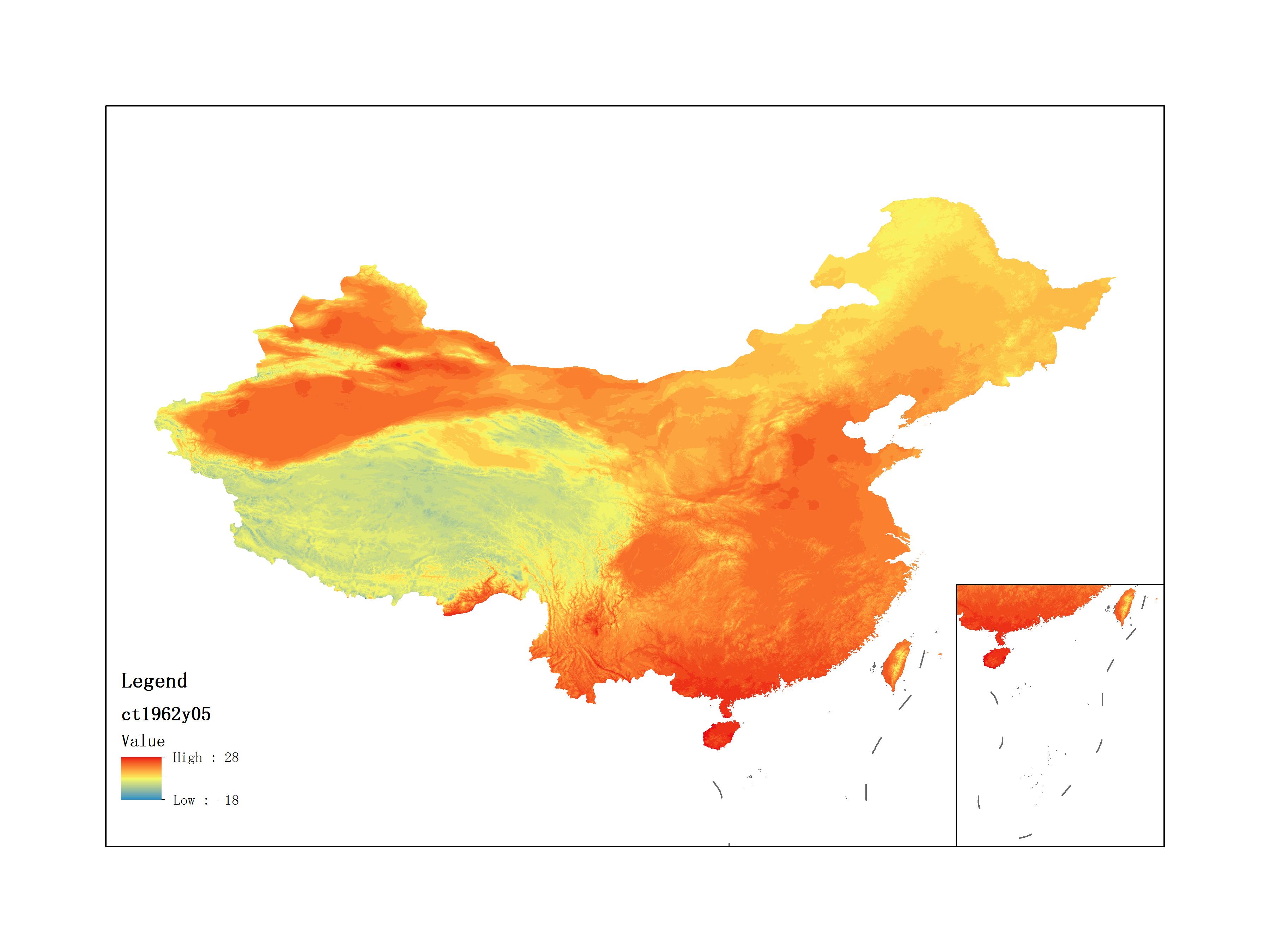 Monthly mean temperature for May 1962(by level)