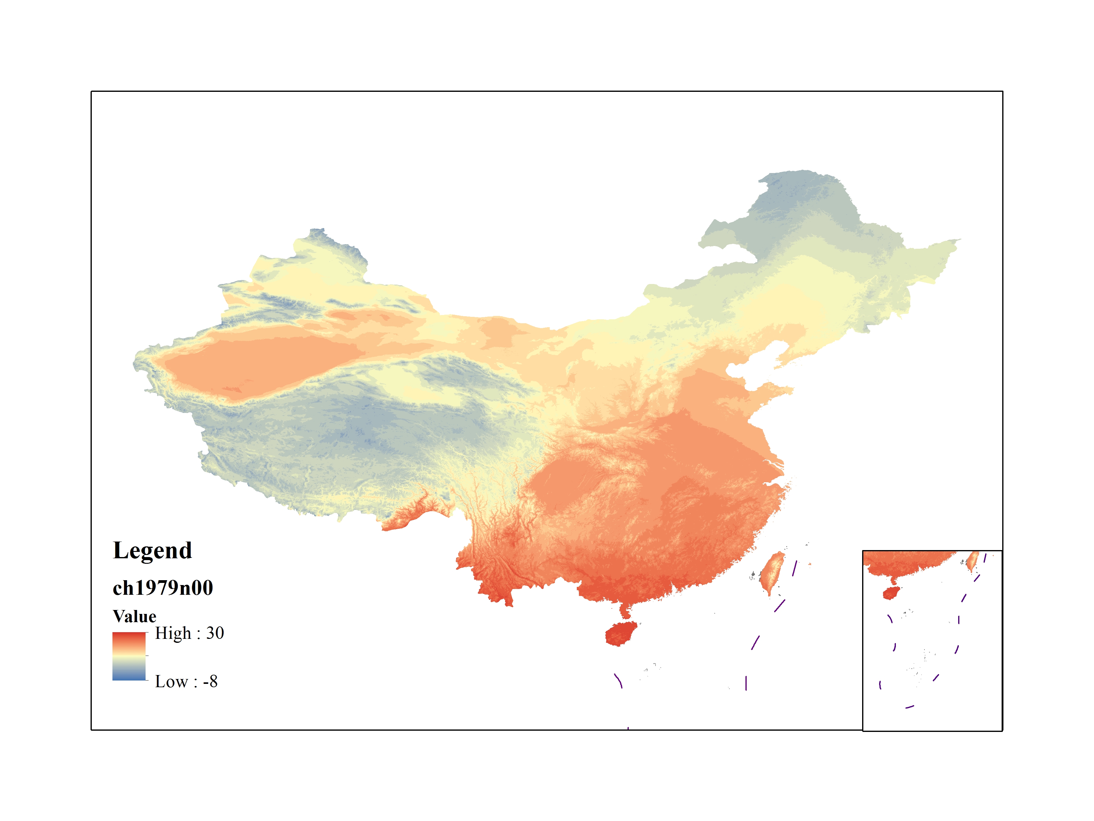 Mean maximum temperature for 1979(by level)